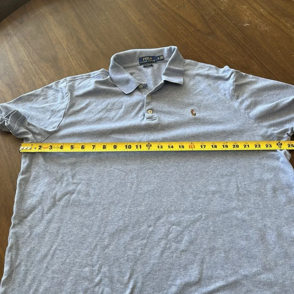 Polo Ralph Lauren Shirt Men's XL Classic Fit Blue Flesh Pony Soft Cotton